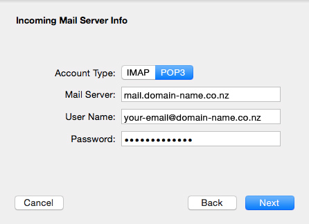 Set up an email account in Apple Mail El Capitan - 05