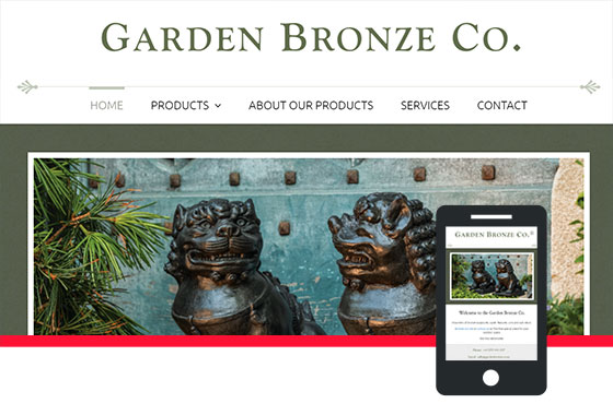 Garden Bronze website design and build by Ascona